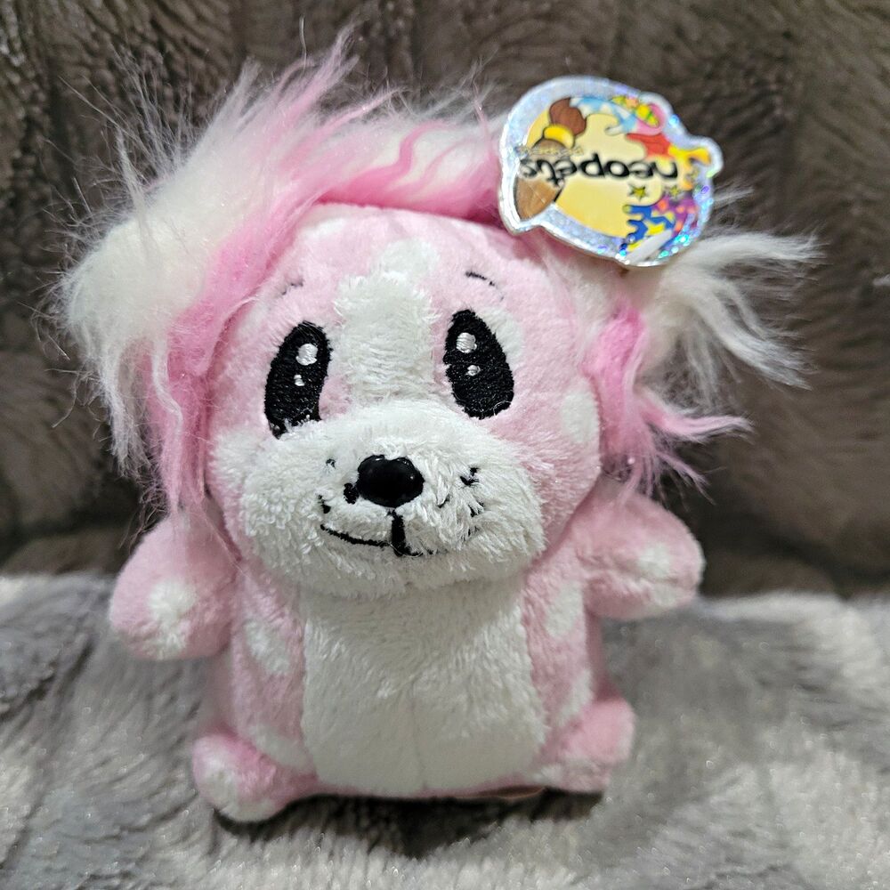 Neopets Pink Feepit Pet Pet Mini Plush Stuffed Animal Toy 2002 RARE 4.5"